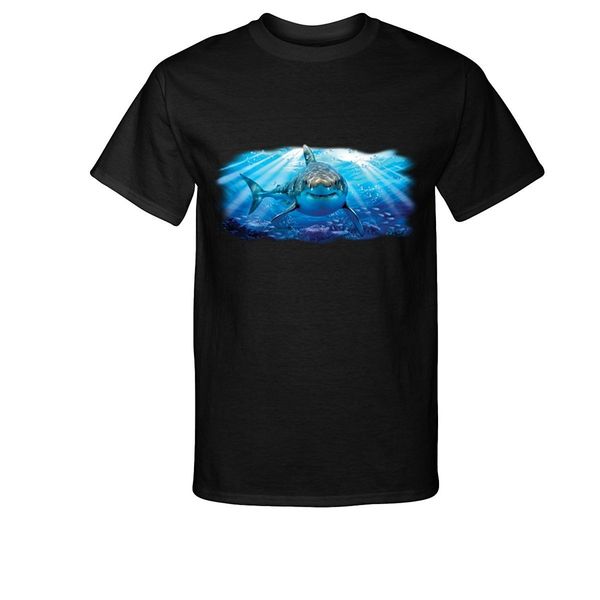 

2019 fashion cotton tee shirt fashion great white shark swimmings marine t-shirt