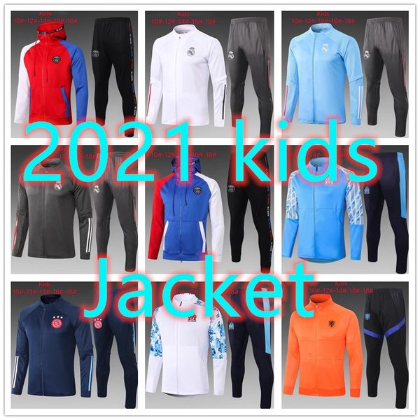 

paris kids tracksuit hoodie jacket set boys clothes soccer tracksuit 20 21 football kits retro soccer jersey football training suit jerseys, Black