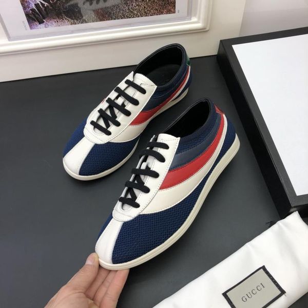 

2020 latest blue leather casual shoes men's casual shoes fashion trend comfortable shoe size 38-44 type 39745400590ab