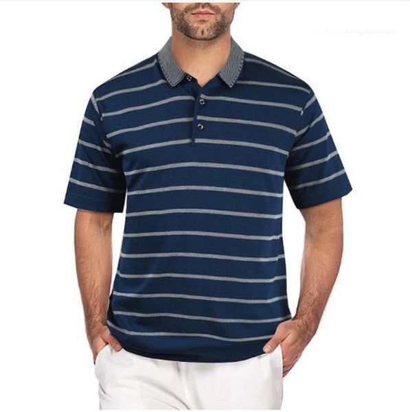 

sleeve casual tees fashion striped homme summer polos male clothing mens designer tshirts lapel neck short, White;black