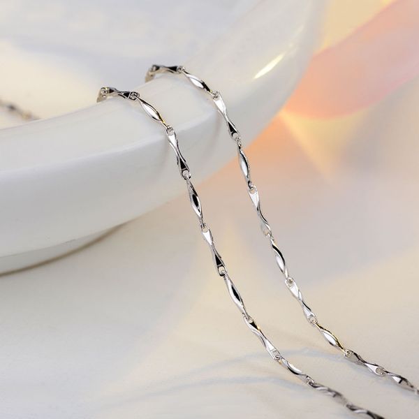 

sterling silver long women necklaces s925 no pendants platinum plating necklaces 925 sterling silver clavicle ladies