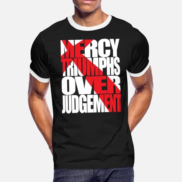 

mercy triumphs over judgement james 2:13 t shirt men designer short sleeve o neck outfit loose authentic spring letter shirt