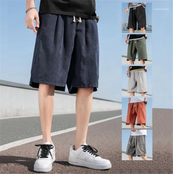 

casual shorts solid loose knee length drawstring shorts new 20ss homme hip hop clothing summer men, White;black