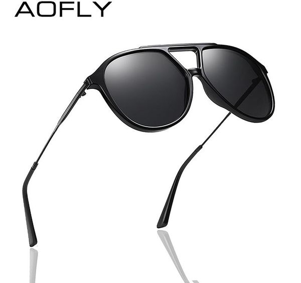 

aofly brand design pilot polarized sunglasses men vintage tr90 frame metal temple driving mirror sun glasses women male uv400001, White;black