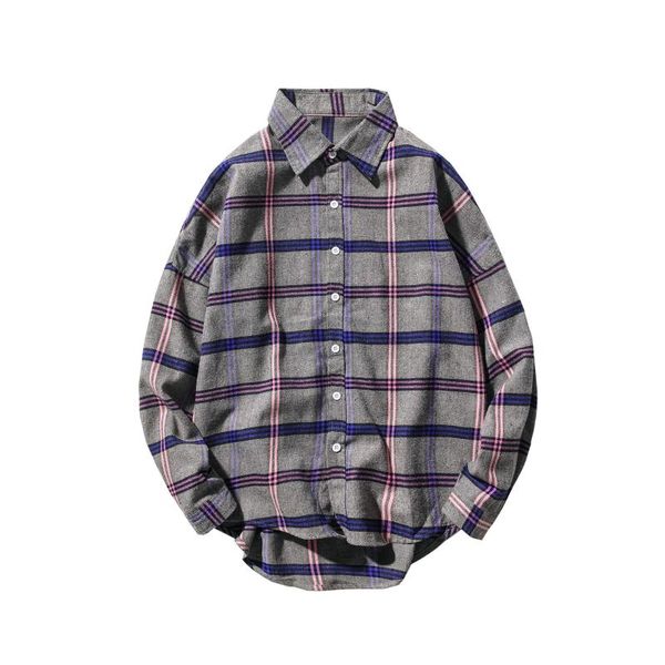 

men's casual shirts 2021 autumn oversized vintage shirt fashion mens striped plaid long sleeve men loose cotton homme 5xl koszula, White;black