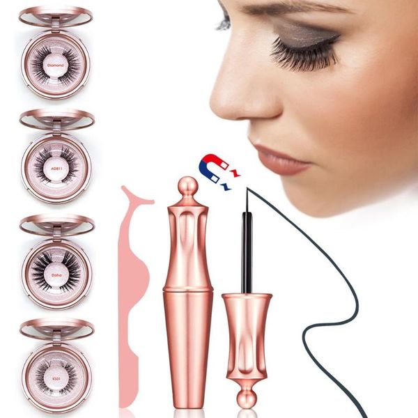 

magnetic eyeliner eyelashes kit magnetic 3d eyelashes & liquid eyeliner with false lashes eyelash curler reusable falses eyelash