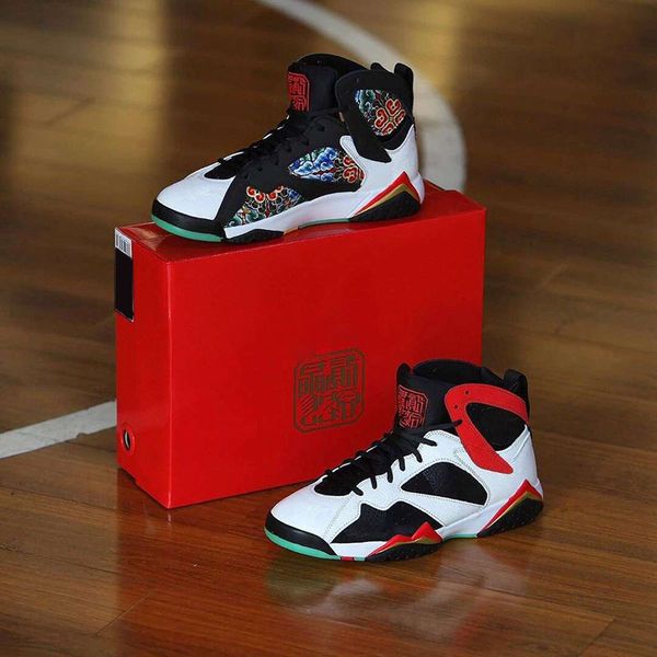 

7 gc china dragon metallic gold embroidered men basketball shoes women trainer 7s jumpman chinese traditional colorful mens sport sneaker