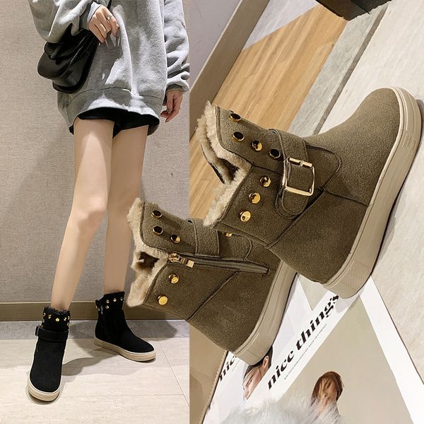 

fashion snow boots winter explosion models casual shoes women's fashion wild velvet student shoes cotton tide, Black