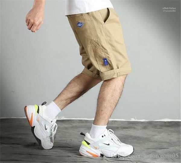 

брюки с карманами summer mens cargo shorts сыпучие колено длина молнии шорт, White;black
