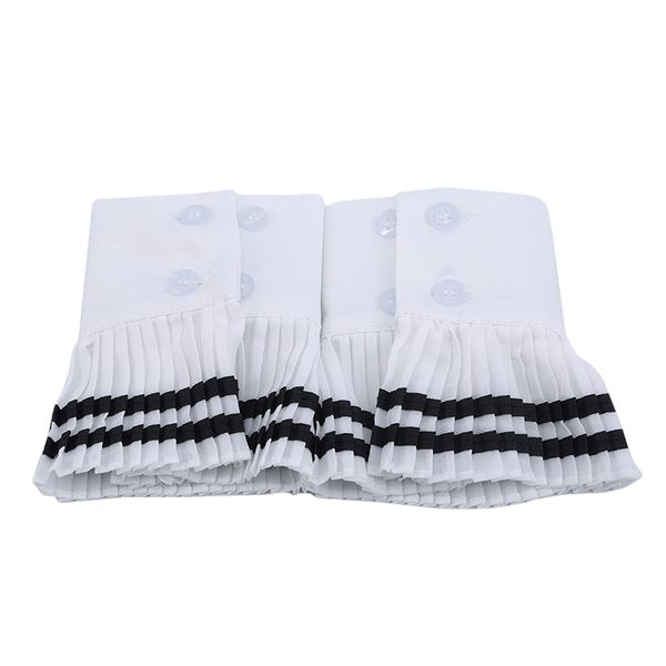 

gaoke fashion cuff for women ruffles pleated white hidden breasted cuffs spring female vintage fashion, Blue;gray