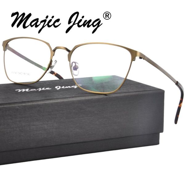 

magic jing stainless steel rx optical frames myopia eyewear eyeglasses prescription spectacles f3143, Black