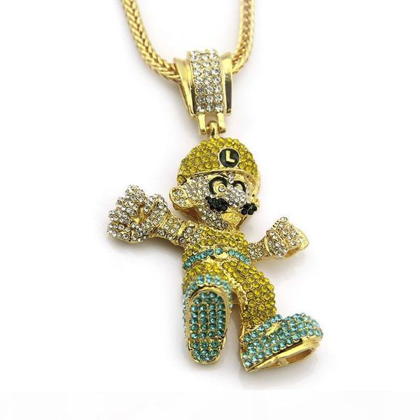 

mens золота цепи ожерелье iced out мультфильм ожерелье новых людей способа hip hop ожерелья ювелирных изделий, Silver