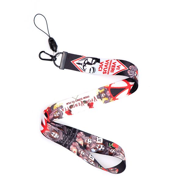 

anti-violence horror movie lanyard for phones v for vendetta lanyards phone case lanyard keys mobile phone neck straps a151, Silver