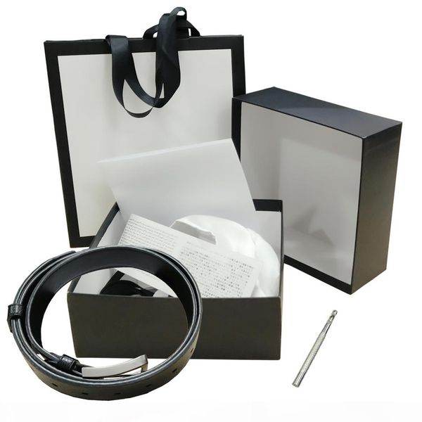 

belts womens mens belt black genuine leather gold smooth buckle with white box white dust bag white gift bag black card 45 8742, Black;brown