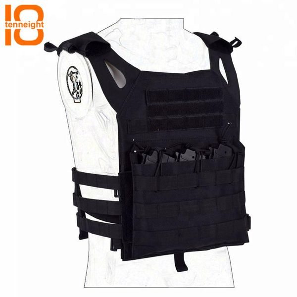 

tenneight outdoor jpc tactical vest 1000d nylon combat hunting vest body armor paintball cs protective lightweight, Camo;black