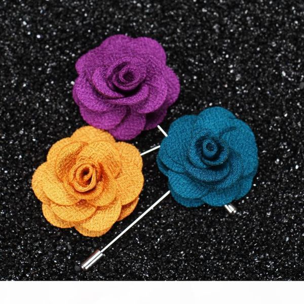 

лучшие продажи отворотом цветка человек женщина camellia ручной бутоньерка стик брошь pin мужские аксессуары в 22 цветах, Gray