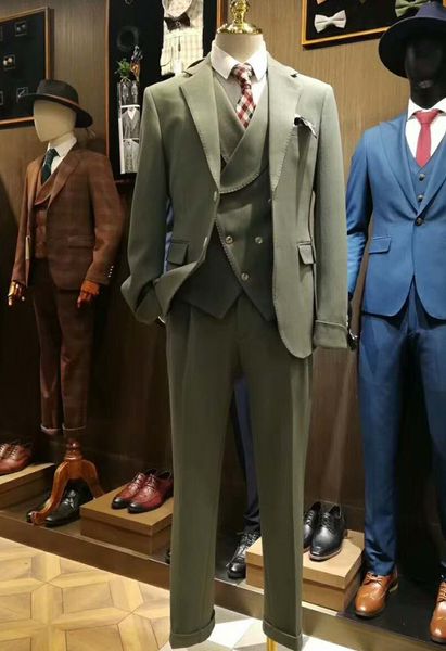 

custom-made two buttons groomsmen notch lapel groom tuxedos men suits wedding/prom/dinner man blazer(jacket+pants+tie+vest) w366, Black;gray