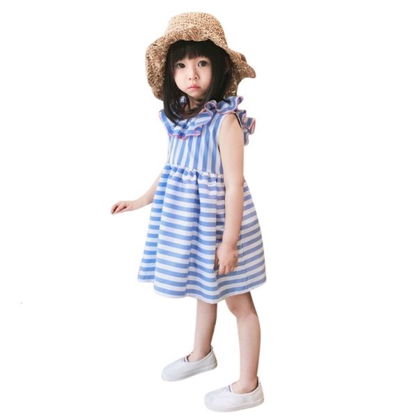

excelent clearance new summer babys dress toddler kids baby girls fly sleeve ruffles stripe ribbons bow summer dresses z0207
