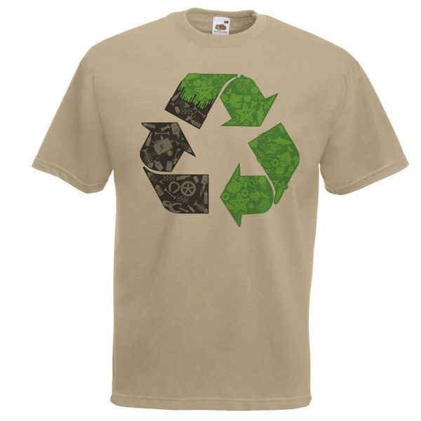 

designs slim fit crew neck adults khaki recycle for life t-shirt aquatic wildlife conservation printed ovie tee shirt