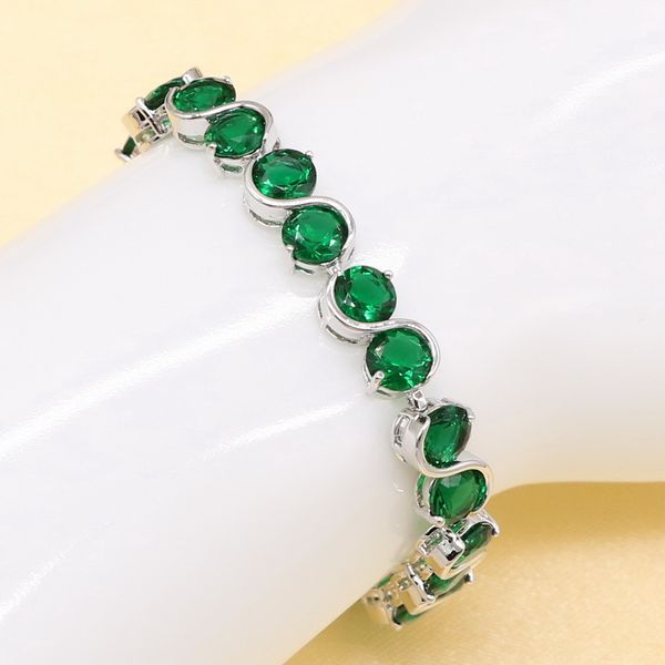 

xutaayi green new trendy 2020 cubic zirconia jewelry silver color round charm cz crystal female bracelets bangles for women, Black