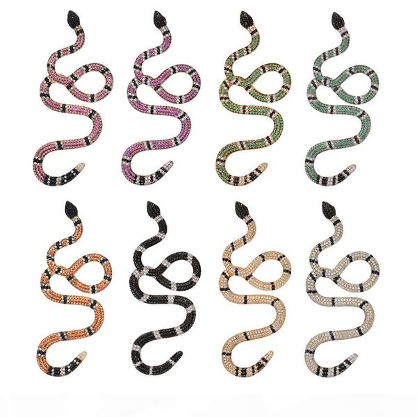

new iced out coral snake pendant snake pendant necklace mens copper colourful zirconia gold color hip hop fashion jewelry, Silver