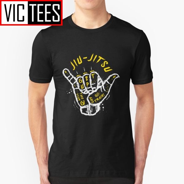 

men t shirt gesture jiu-jitsu go train brazilian jiu jitsu bjj funny 100% cotton tees popular judo t-shirts men
