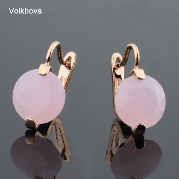 

promotion new fashion dangle earrings 585 rose gold color big round earrings for women simple fashion jewelry, Silver