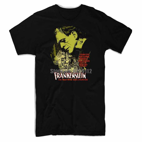 

frankenstein movie poster mens black t-shirt clothing shirt cool shirts cotton t shirts discounts sale gizlur