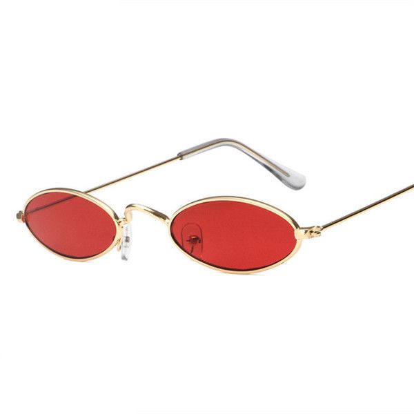 

2020 тощий овальные солнцезащитные очки женщины 90s vintage small cat eye вс glassses мужчины металлический каркас крошка маленький круглый, White;black
