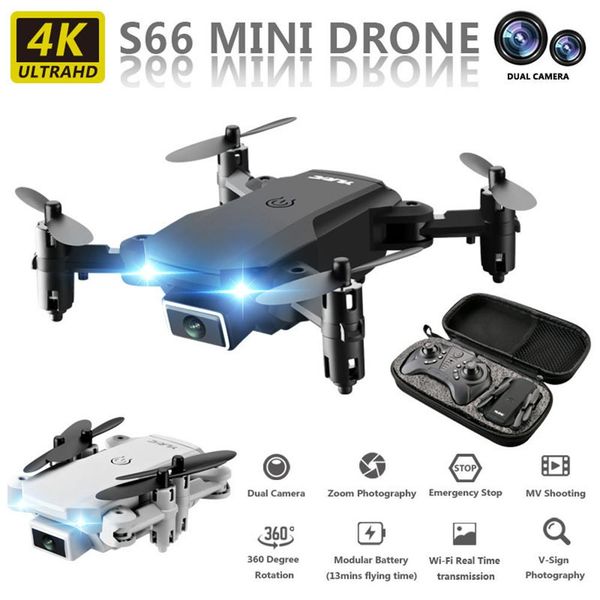 

s66 drone 720p 4k hd aerial camera quadcopter opticalflow hover smart follow remote control helicopter with camera