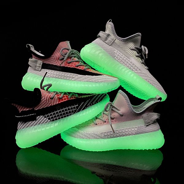 

women shoes 2020 women sneakers color match nigh luminous light led low cut light comfort woman running shoe 6h48, Black