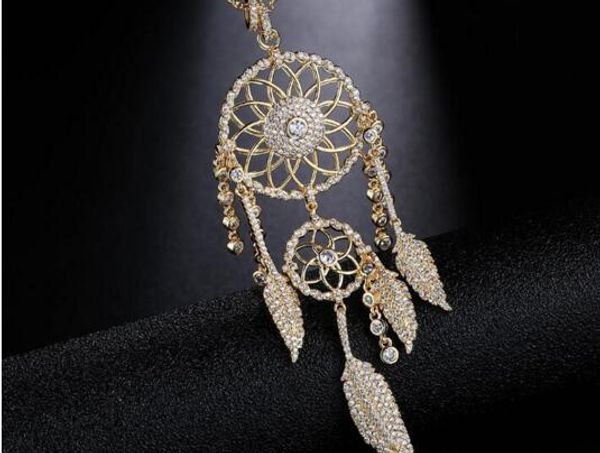 

2020 new European and American fashion dream net gold necklace, clavicle chain, leaf Tassel Necklace W326