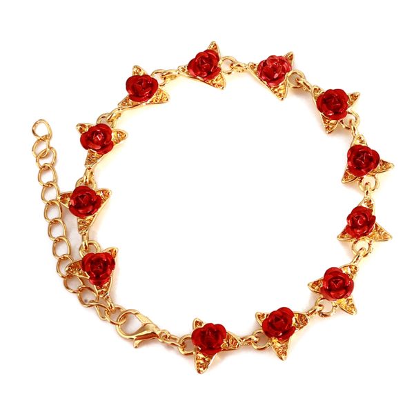 

romantic rose flower bracelet party bridesmaid charming jewelry mother's day gifts for women girls dropshipping, Black