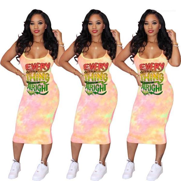 

letter sleeveless dress summer spaghetti strap casual dresses famale designer slim fit clothes womens, Black;gray