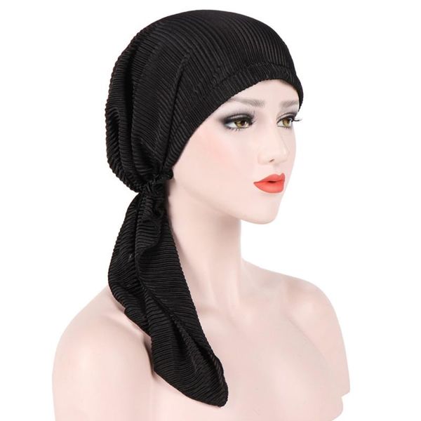 

women soft ruffle head scarf chemo hat boho headwear turban bandana headbands tichel cancer turbante knitted cotton hijabs wrap, Blue;gray