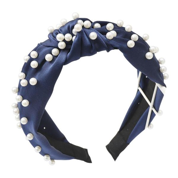 

women bowknot satin wide headband sweet cute party pearl fashion hair accessories with beads hairband center knot lovely