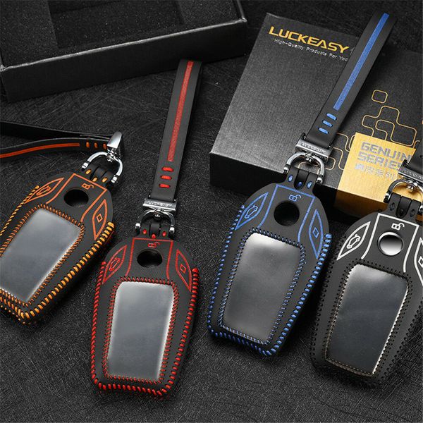 

leather car key cover case for bmw 7series 2016 2017 car key case