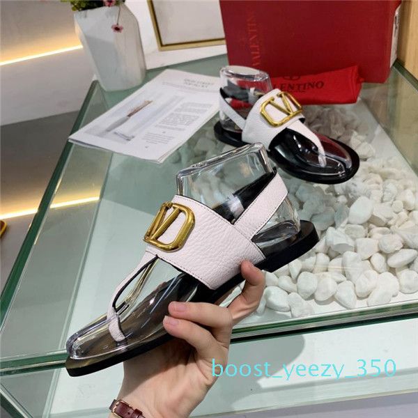 

2020 r classic women casual shoes summer sandals luxury flat heel 3 colors water-stained leather texture b35, Black