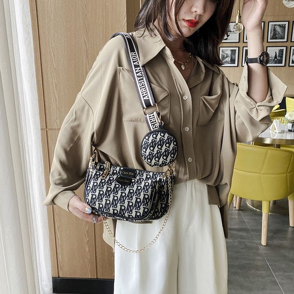 

mother and son bag women's jacquard chain armpit bag law stick single shoulder cross arm small women's 2020 new