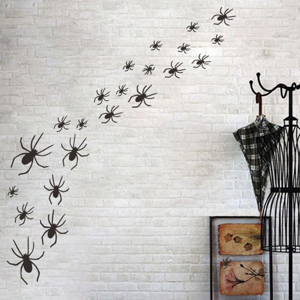 

scary black atmosphere diy decals home decor pvc wall sticker halloween spider