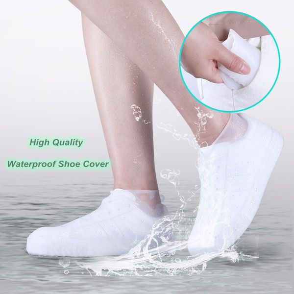 

1 pair thicken reusable silicone shoe cover s/m/l waterproof rain shoes covers outdoor non slip rubber rain boot overshoes