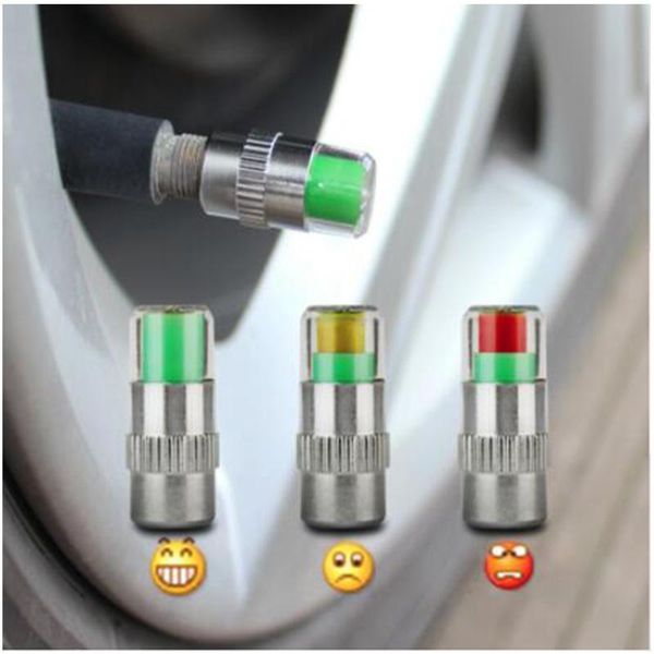 

cgjxs4pcs 2 .0bar 30psi car auto tire pressure monitor valve stem caps sensor indicator eye alert diagnostic tools kit