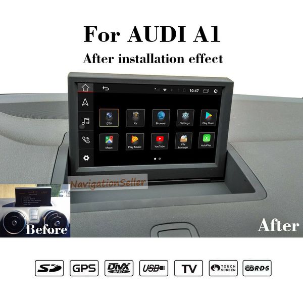 Android10.0 touch screen RAM 8G ROM 64G CAR Lettore DVD GPS Navigazione multimediale per sistema AUDI A1 RMC 2010-2015 bluetooth wifi 4G BT Auto audio unità radio stereo