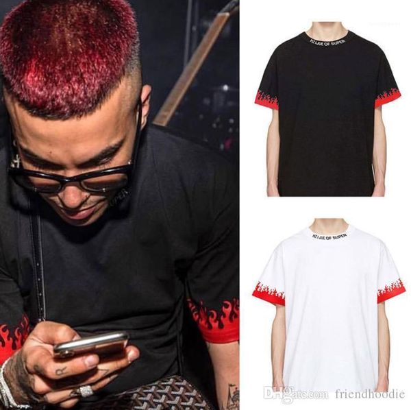

sleeved flame designer mens tshirts скейтборд лето подростковая одежда tees мода топы короткие, White;black