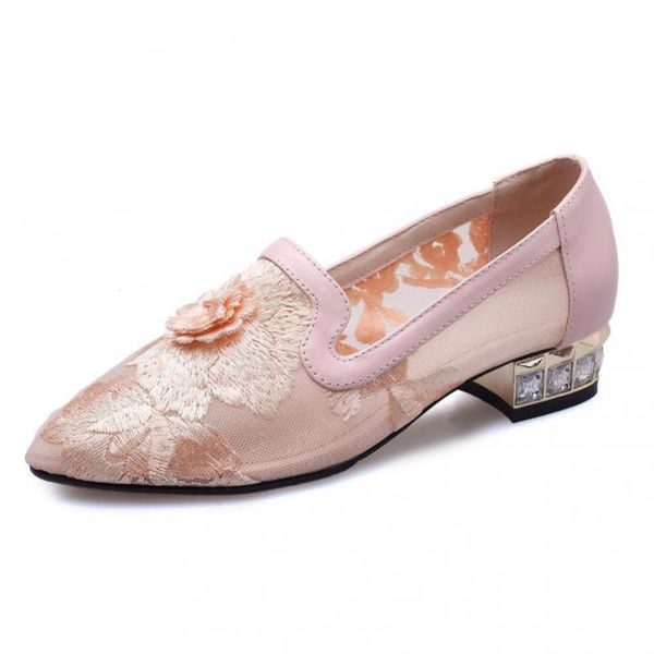 

yourseason summer casual retro women shoes crystal mesh flower embroider hollow office lady sandals 2020 new spring autumn, Black