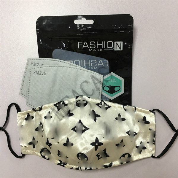 

fashion silk mask washable facemasks sports sunproof dustproof protective mouth cover masks with 2 filters boutique elling d8603