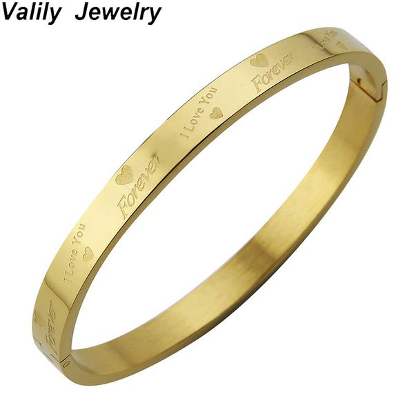 

valily women bangle gold love bangles stainless steel bangle for men fashion couple wholesale jewelry, Black