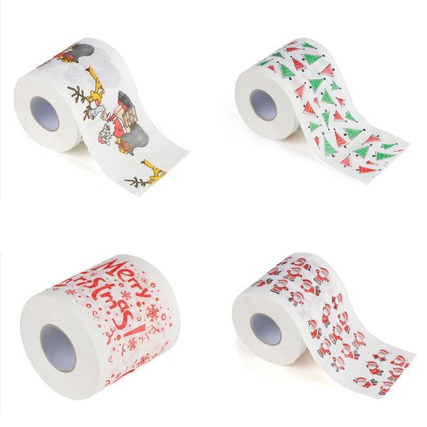 

christmas santa claus cartoon printed toilet paper tissue roll living room decor 634e