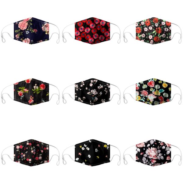 

fashion face masks mouth maskfabric mask designer printed mask#518, Black