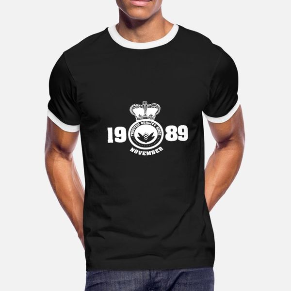 

ноября 1989 birthday present тенниска мужчины характер с коротким рукавом размер s-3xl подходят солнечный свет основные летний стиль письма, White;black